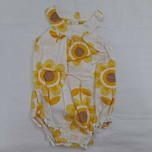 Flower Infant Outfit Bodysuit Carter's White And Yellow 9 Month